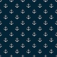 Seamless pattern with icons of anchors on a blue background vector