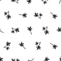 Seamless pattern with icons of palm trees isolated on white background vector