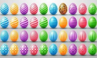 colección de coloridos huevos de pascua vector