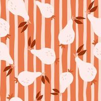 Hand drawn pears seamless pattern. Fruits botanical backdrop. vector