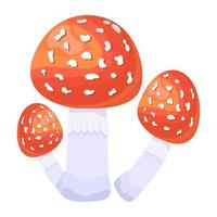 A flat illustrative vector of mushroom