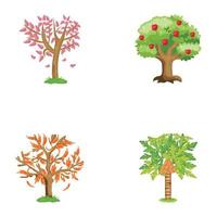 Pack of Trees Flat Illustrations vector