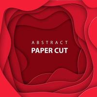 Vector background with deep red color paper cut shapes. 3D abstract Christmas paper art style, design layout for business presentations, flyers, posters, prints, decoration, cards, brochure cover.