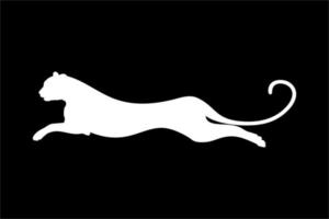 Silhouette of the Jumping Wild Cat, Tiger, Leopard, Panther, Cheetah, Jaguar and Big Cat Family, for Logo, Pictogram, Website, or Graphic Design Element. Vector Illustration