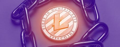 Close up of Litecoin Crypto Currency photo