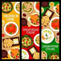 Singaporean cuisine restaurant food vector banners