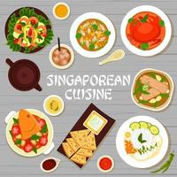 Singaporean cuisine restaurant food menu cover vector