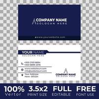 Dark Blue Business Card Design Template vector