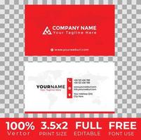 RED Color White Text Business Card Design Template vector