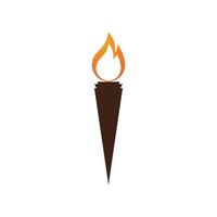 Fire torch with flame flat icons set. Collection of symbol flaming, illustration vector