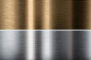 Gold, silver and bronze collection. Metal background. 3d rendering photo