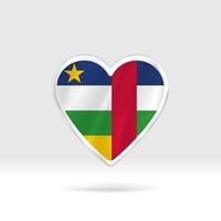 Heart from Central African Republic flag. Silver button star and flag template. Easy editing and vector in groups. National flag vector illustration on white background.