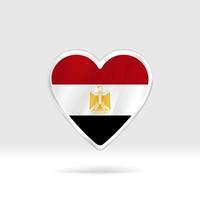 Heart from Egypt flag. Silver button star and flag template. Easy editing and vector in groups. National flag vector illustration on white background.