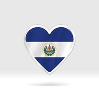 Heart from El Salvador flag. Silver button star and flag template. Easy editing and vector in groups. National flag vector illustration on white background.