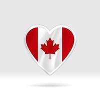Heart from Canada flag. Silver button star and flag template. Easy editing and vector in groups. National flag vector illustration on white background.