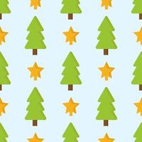 un patrón de un árbol de navidad y una estrella amarilla vector