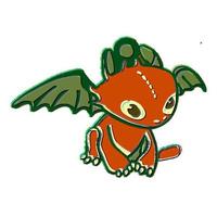 orange baby dragon illustration vector
