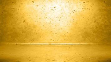 Grunge room with urban golden background. 3d rendering photo