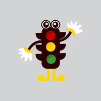 Cartoon traffic sign stop cute character vector