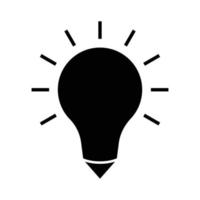 Learning idea silhouette icon illustration. contains light bulb icon with pencil icon. Illustration of icon related to education. Simple design editable vector
