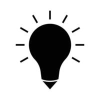 Learning idea silhouette icon illustration. contains light bulb icon with pencil icon. Illustration of icon related to education. Simple design editable vector