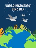 Migration of birds around the world stock illustration vector