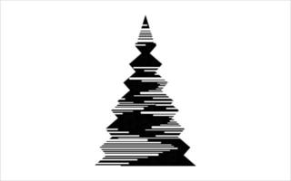 árbol de navidad decorado y presenta ilustración de vector plano pro conjunto de vectores de árboles de navidad. vacaciones de invierno. colección de iconos.