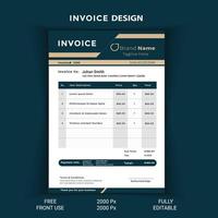 Invoice card design all about business vector