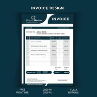 Invoice card design all about business vector