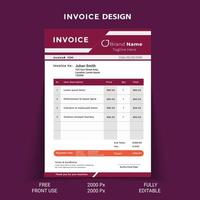 Invoice card design all about business vector