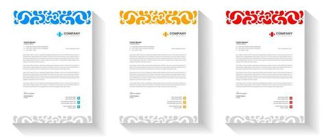 corporate modern letterhead design template set with yellow, blue and red color. creative modern letter head design templates for your project. letterhead design. letter head design. vector