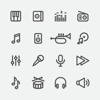 Line Music Icons vector