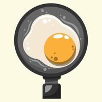 fried eggs in a flat pan style. breakfast element vector sign symbol