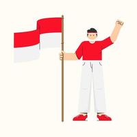 héroes indonesios planos vector