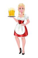 German girl in traditional costume on Oktoberfest vector