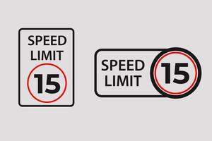 speed limit vector signs 15km per hour