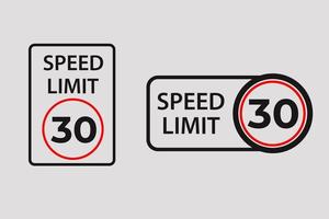 speed limit vector signs 30km per hour