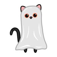 Halloween kawaii cat with costume vector illustration