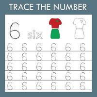 Number training write and count numbers. Exercises handwriting practice vector