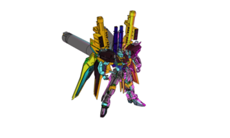 Mecha with defensive combat style png