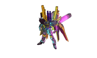 mecha con estilo de combate defensivo png