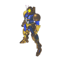 mecha avec un style de combat défensif png