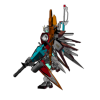 Mecha with attacking combat style png