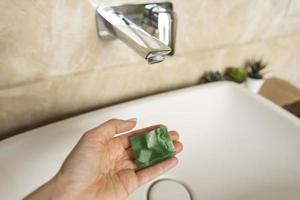 modern bathroom interior with details photo