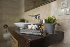 modern bathroom interior with details photo