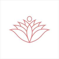 Luxury Woman and Lotus Line Art for Spa logo design inspiration vector