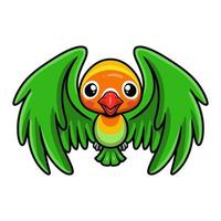 Cute little parrot cartoon flying vector