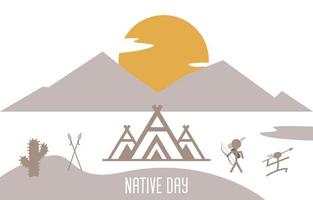 Illustration of native day, good for background, wallpaper, gift card etc vector