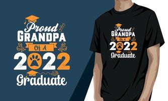 orgulloso abuelo de un graduado de 2022, diseño de camiseta del día de los abuelos vector