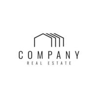 minimal real estate logo design vector